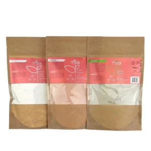 Zestaw GLINKI KOSMETYCZNE: glinka zielona, glinka biała, glinka różowa