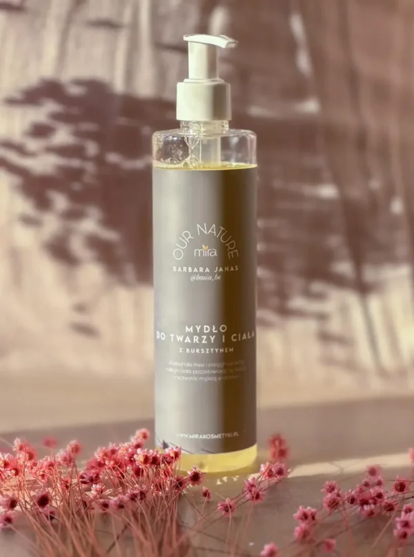 Bursztyn w kosmetykach – naturalna energia dla skóry i włosów 1 OUR NATURE by Basia_be Mydło z bursztynem 300 ml